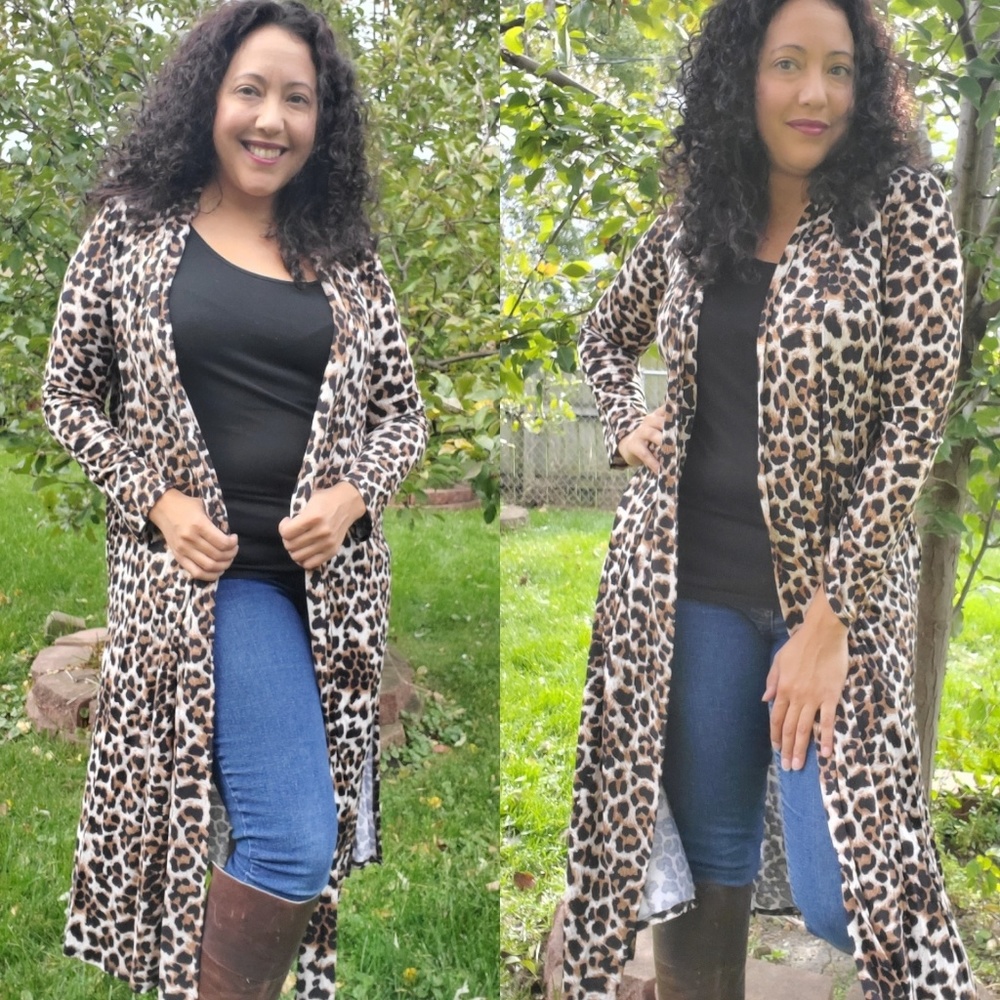 Last 3! NINA Leopard Duster S M L - Picture 3 of 4